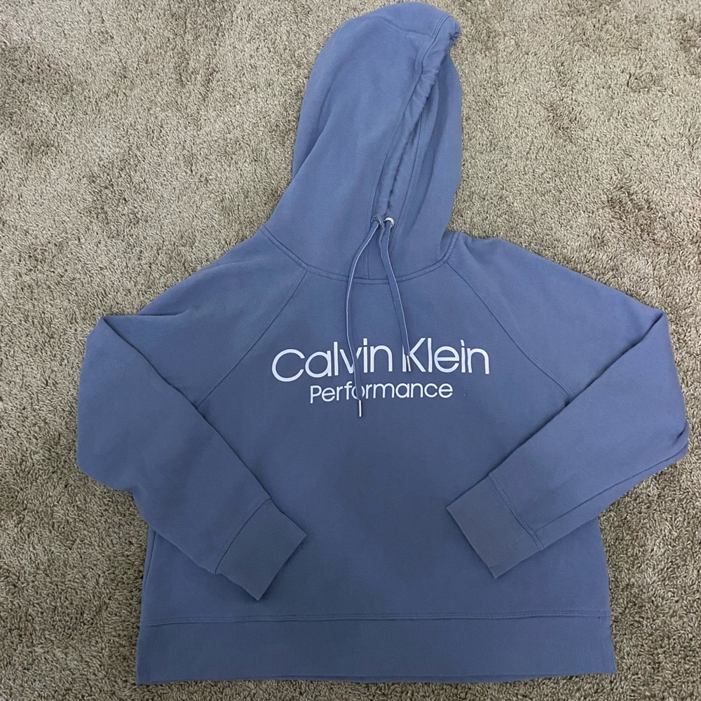 Women’s blue Calvin Klein performance cropped hoodie